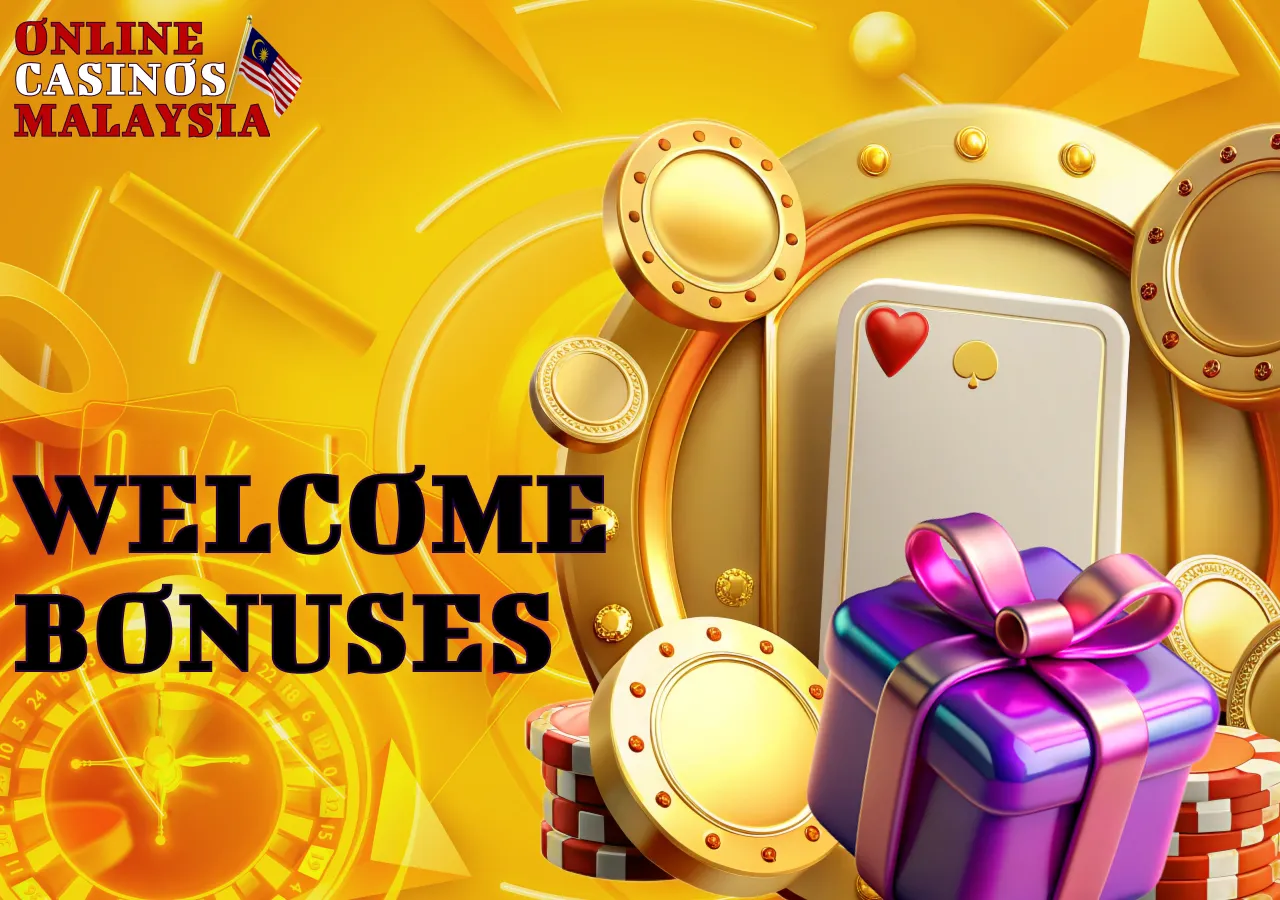 Welcome bonuses for newcomers in online casinos Malaysia.